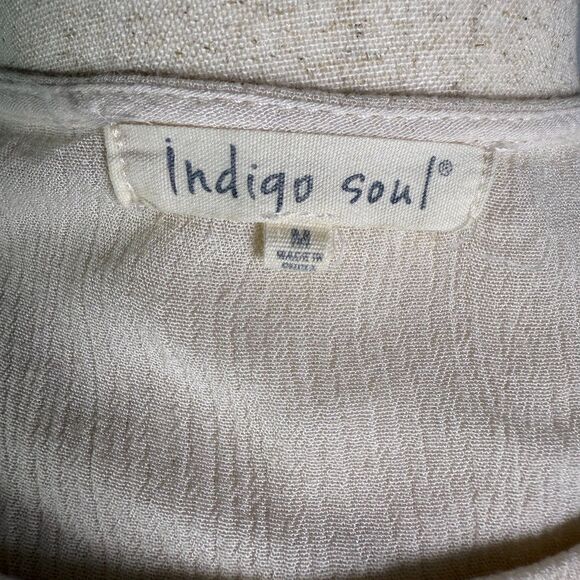 Indigo Soul Ivory Lace Tunic, Long Sleeves, Lined, Soft, Boho, Size Med 2/$25 - Picture 6 of 9